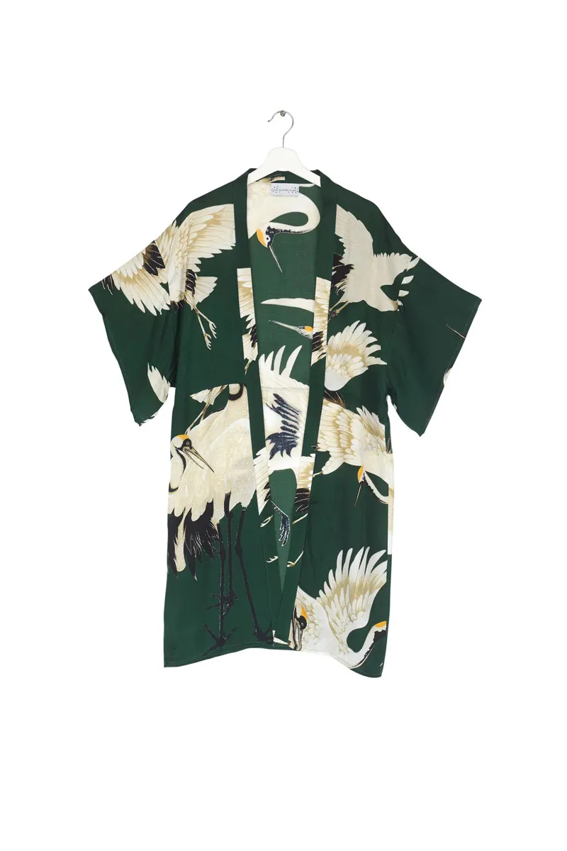 One Hundred Stars Midi Kimono - Stork Forest